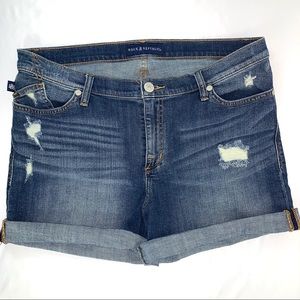 Rock & Republic Blue Distressed Jean Shorts Sz 16